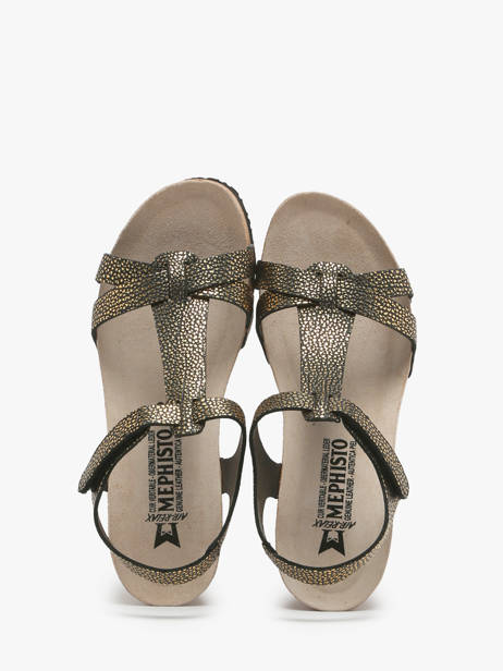 Wedge Sandals In Leather Mephisto Gold accessoires P5141928 other view 3