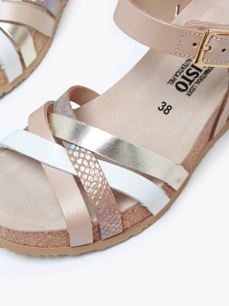 Wedge Sandals In Leather Mephisto Beige accessoires P5144297 other view 1