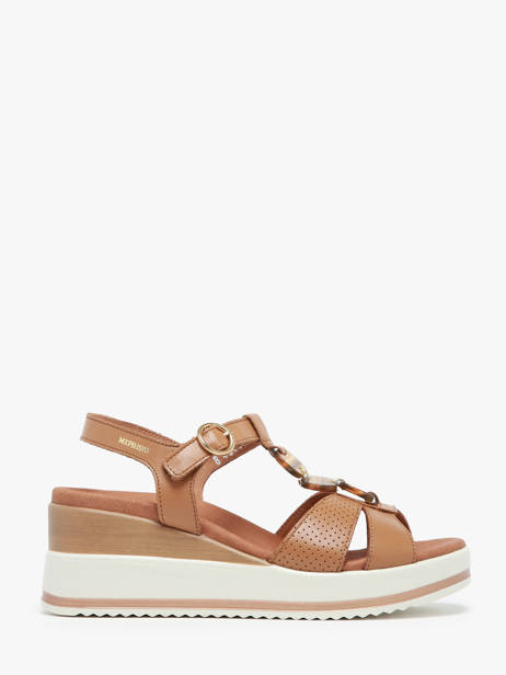 Wedge Sandals In Leather Mephisto Brown accessoires P5144703