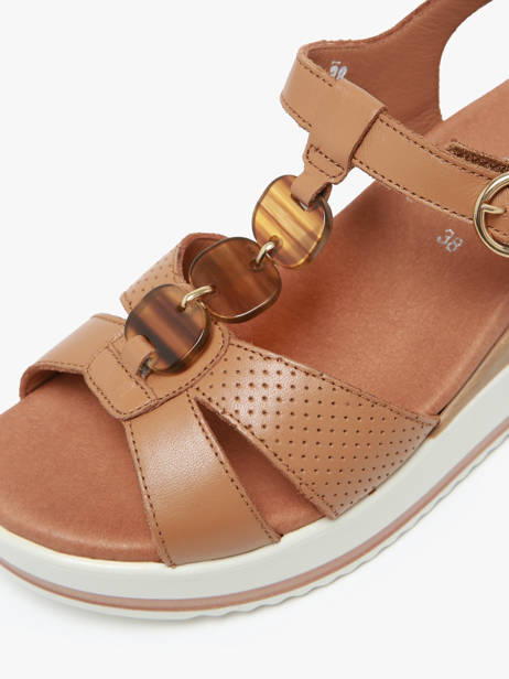 Wedge Sandals In Leather Mephisto Brown accessoires P5144703 other view 1