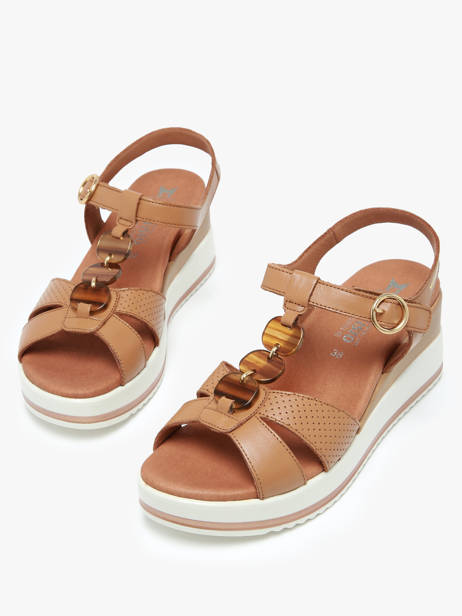 Wedge Sandals In Leather Mephisto Brown accessoires P5144703 other view 3