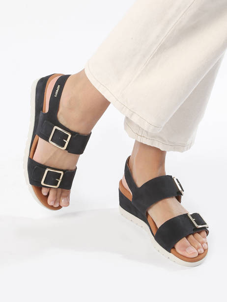 Velcro Sandals In Leather Mephisto Blue accessoires P5145186 other view 2