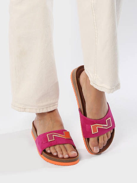Slippers In Leather Nathan baume Pink accessoires 241N70 other view 2