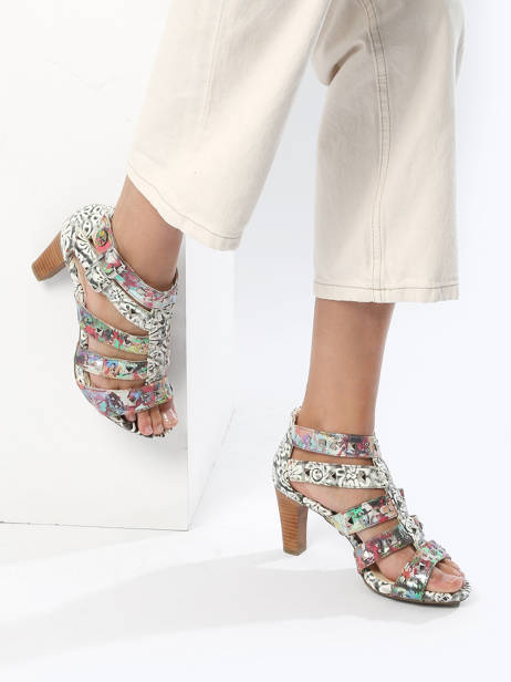 Heeled Sandals In Leather Laura vita Gray accessoires ALBA6324 other view 2