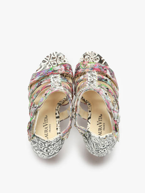 Heeled Sandals In Leather Laura vita Gray accessoires ALBA6324 other view 4