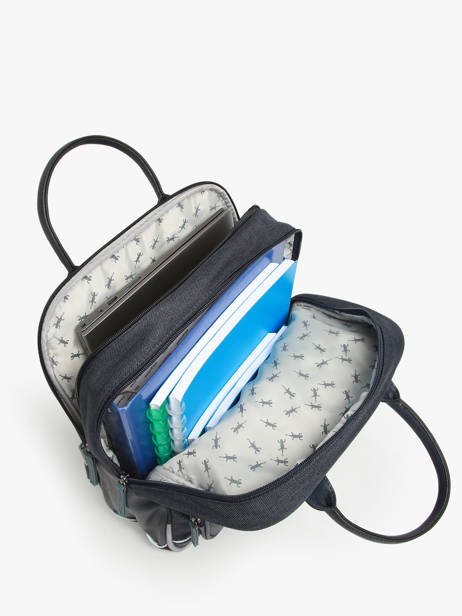 2-compartment Backpack Cameleon Blue vintage urban SD37 other view 3
