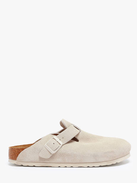 Mules Boston En Cuir Birkenstock Beige accessoires 1024740