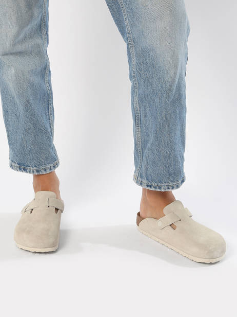 Mules Boston En Cuir Birkenstock Beige accessoires 1024740 vue secondaire 2
