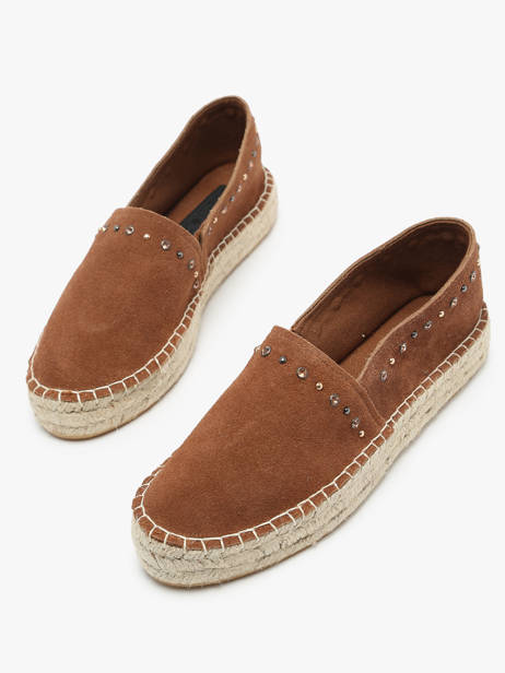 Espadrilles In Leather Colors of california Brown accessoires HCESPA10 other view 2