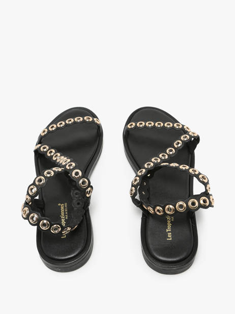 Sandals In Leather Les tropeziennes Black accessoires OBALINA other view 4