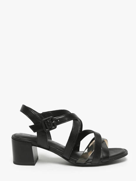 Heeled Sandals In Leather Tamaris Black accessoires 42