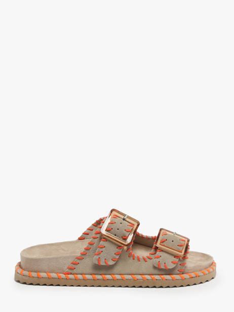 Slippers In Leather Colors of california Beige accessoires HCBIOW03