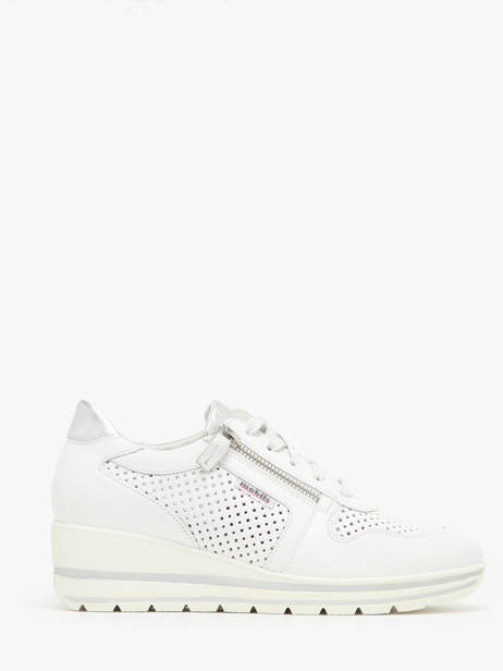 Wedge Sneakers In Leather Mephisto White accessoires P5144311