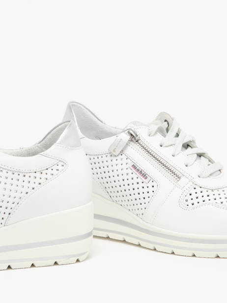 Wedge Sneakers In Leather Mephisto White accessoires P5144311 other view 2