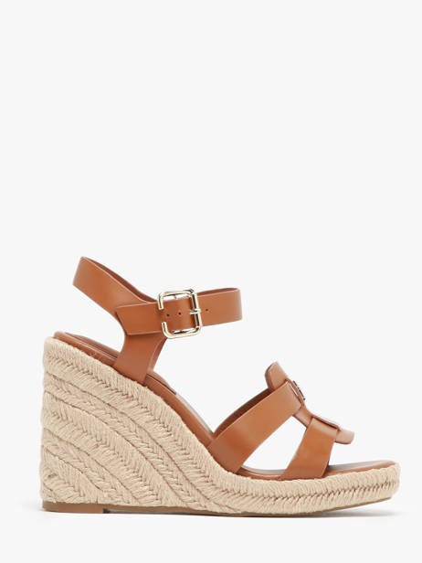 Platform Sandals In Leather Tommy hilfiger Brown accessoires 7925GQS