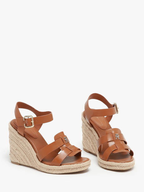 Platform Sandals In Leather Tommy hilfiger Brown accessoires 7925GQS other view 1