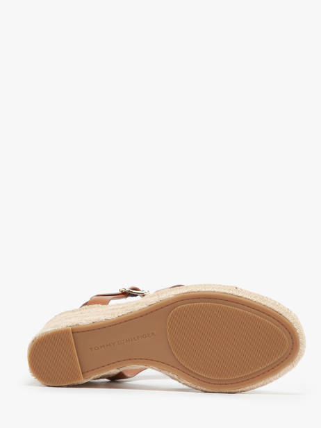 Platform Sandals In Leather Tommy hilfiger Brown accessoires 7925GQS other view 4