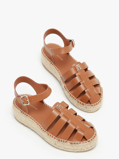 Sandals In Leather Tommy hilfiger Brown accessoires 7743GQS other view 1