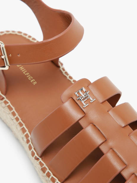 Sandals In Leather Tommy hilfiger Brown accessoires 7743GQS other view 2