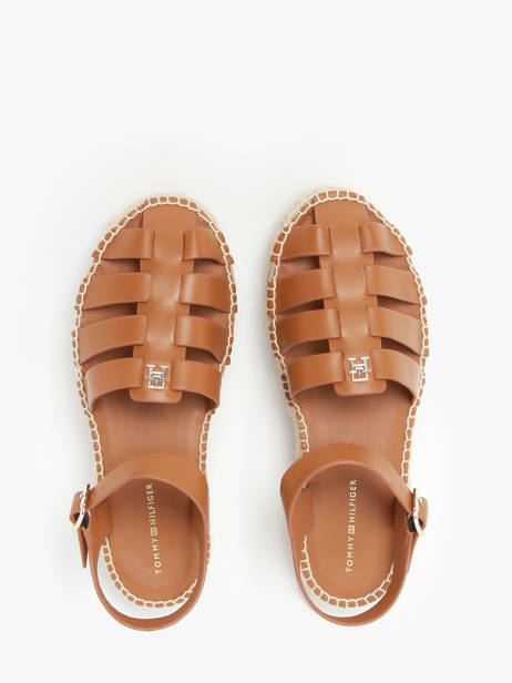 Sandals In Leather Tommy hilfiger Brown accessoires 7743GQS other view 3