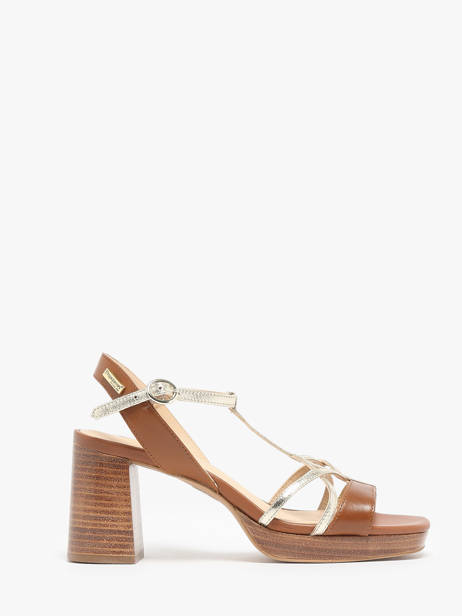 Heeled Sandals In Leather Les tropeziennes Brown accessoires LIMONA