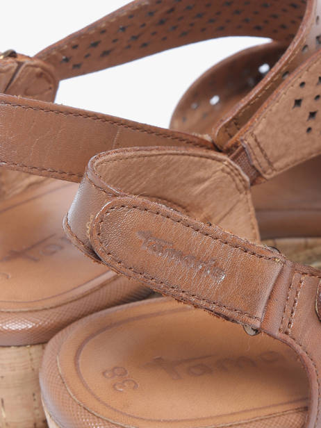Sandales Talon Compensé En Cuir Tamaris Marron accessoires 42 vue secondaire 2