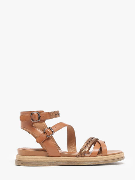 Sandals In Leather Tamaris Brown accessoires 42