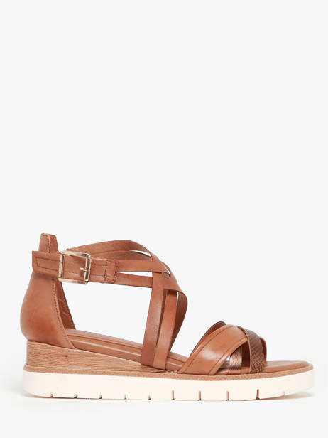 Sandales En Cuir Tamaris Marron accessoires 42