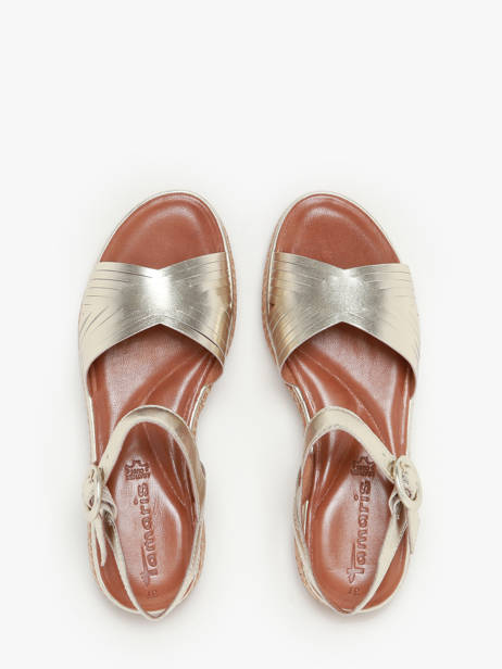 Sandales En Cuir Tamaris Or accessoires 42 vue secondaire 4