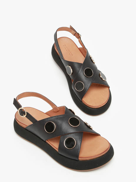 Sandals In Leather Inuovo Black accessoires A96010 other view 1