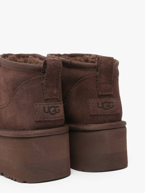 Classic Ultra Mini Platform Boots In Leather Ugg Brown accessoires 1135092 other view 3