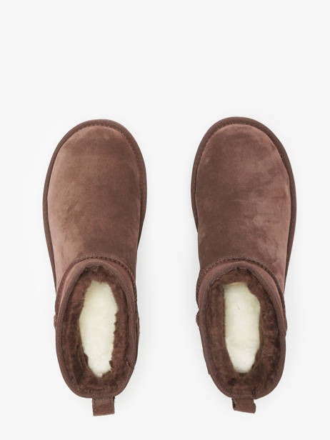 Classic Ultra Mini Platform Boots In Leather Ugg Brown accessoires 1135092 other view 4