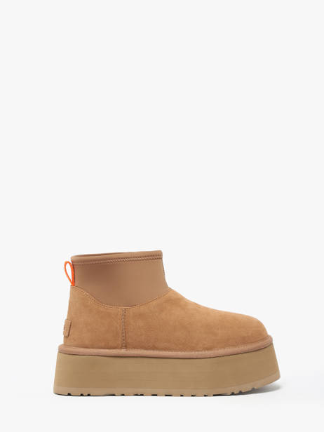 Platform Boots Classic Mini Dipper In Leather Ugg Beige accessoires 1168170
