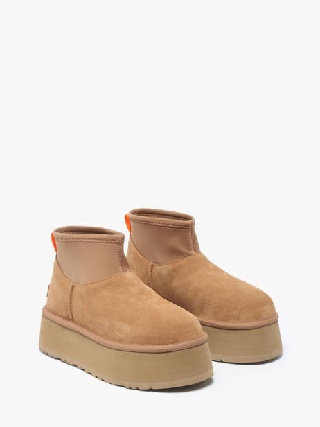 Platform Boots Classic Mini Dipper In Leather Ugg Beige accessoires 1168170 other view 2