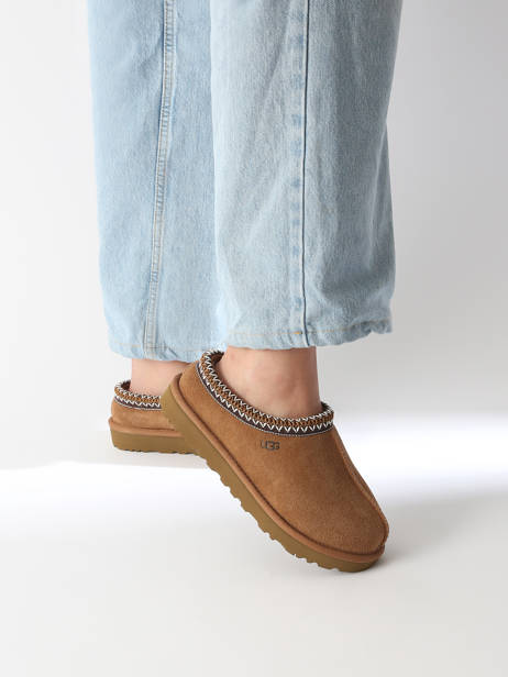 Slippers Tasman In Leather Ugg Brown accessoires 5955 other view 1
