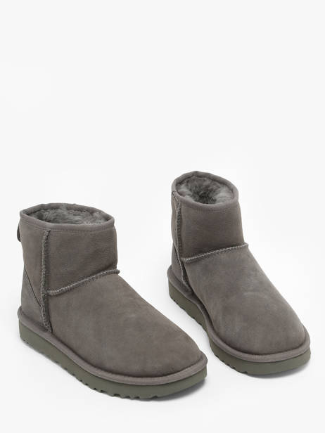 Classic Mini Ii Boots In Leather Ugg Gray accessoires 1016222 other view 2