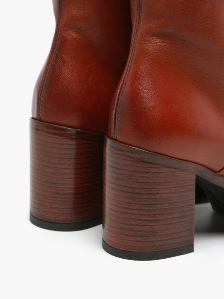 Heeled Boots In Leather Mjus Brown accessoires P96212 other view 3