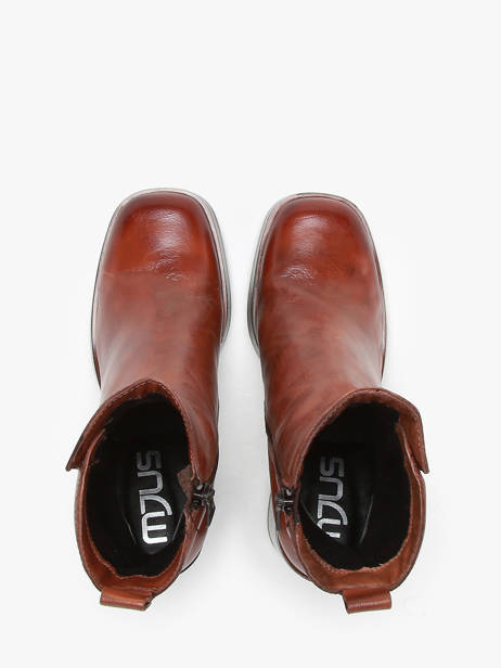 Heeled Boots In Leather Mjus Brown accessoires P96212 other view 4