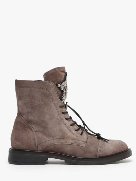 Boots In Leather Mjus Gray accessoires T81209