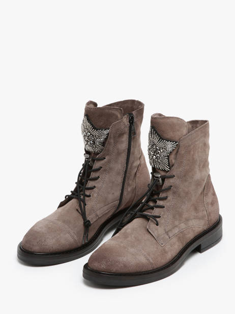 Boots In Leather Mjus Gray accessoires T81209 other view 2