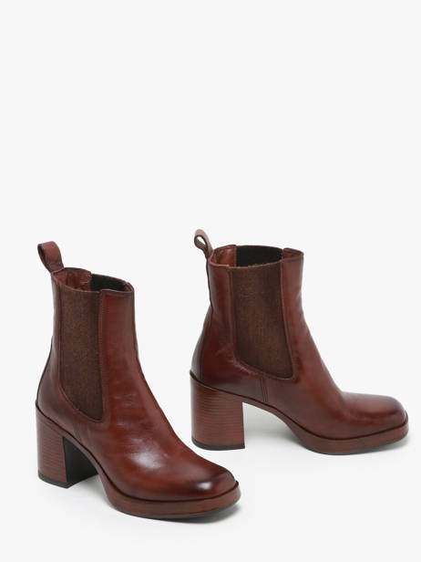 Heeled Boots In Leather Mjus Brown accessoires P96225 other view 3