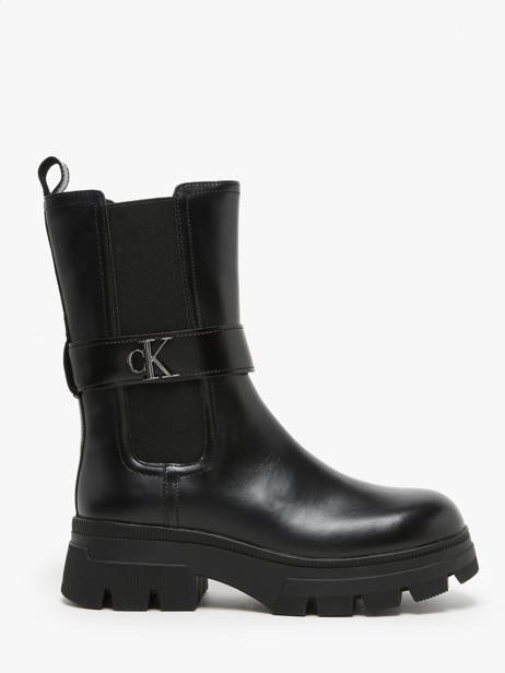 Boots In Leather Calvin klein jeans Black accessoires 14950GT