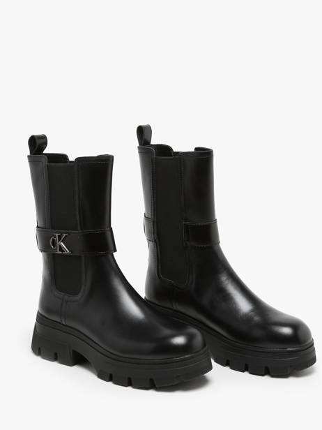 Boots In Leather Calvin klein jeans Black accessoires 14950GT other view 2