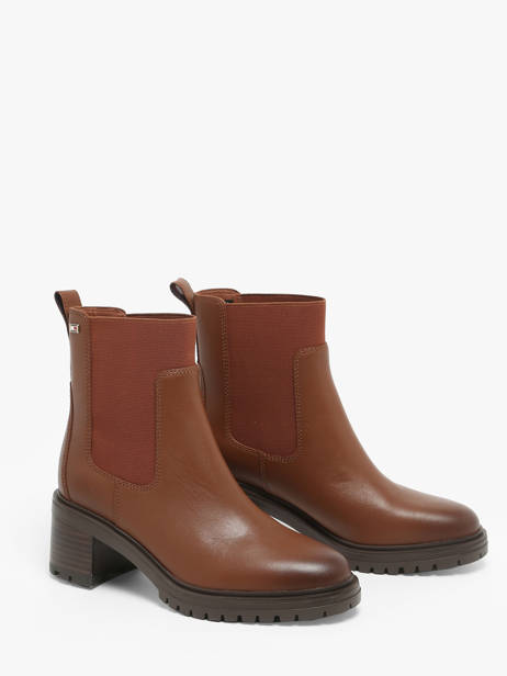Heeled Boots In Leather Tommy hilfiger Brown accessoires 8163GPK other view 2