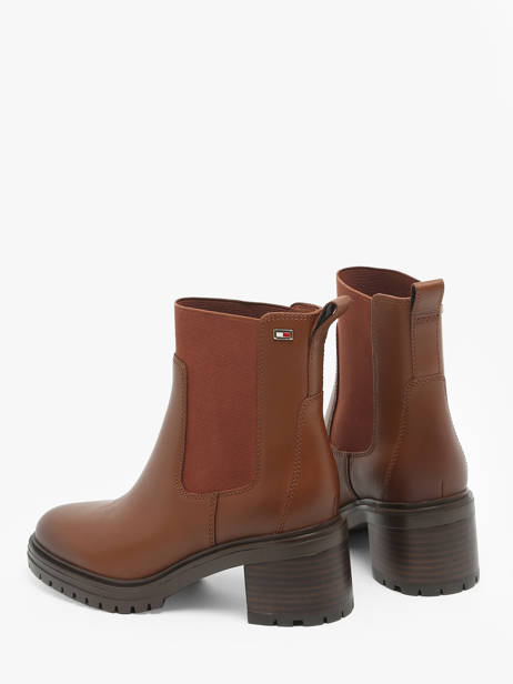 Heeled Boots In Leather Tommy hilfiger Brown accessoires 8163GPK other view 3