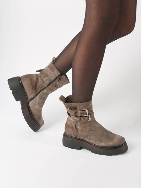Boots In Leather Mjus Gray accessoires L44201 other view 1