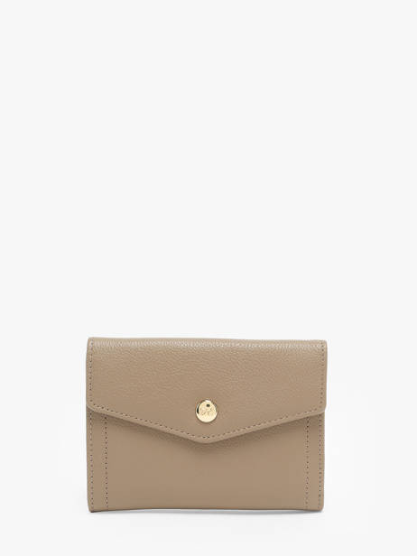 Wallet Leather Hexagona Brown luna 688379