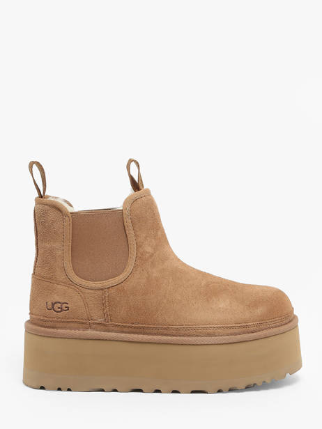 Boots Neumel Platform Chelsea In Leather Ugg Beige accessoires 1134526