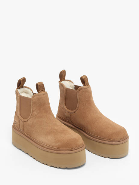 Boots Neumel Platform Chelsea In Leather Ugg Beige accessoires 1134526 other view 2