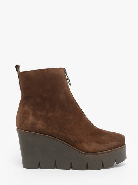 Heeled Boots Sasha In Leather Alpe Brown accessoires 45531146